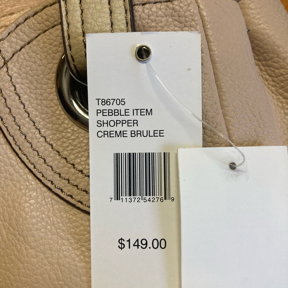 NEW Tignanello Pebble Shopper Cream Brûlée Handbag w/ Straps MSRP $149 - Picture 4 of 10